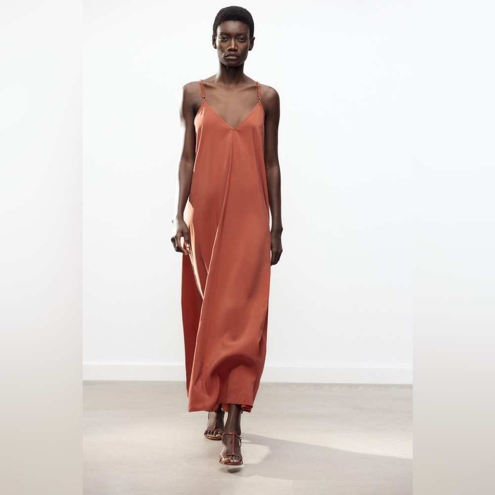 Slip Maxi Dress in Terracotta — Women - Picture 4 of 13